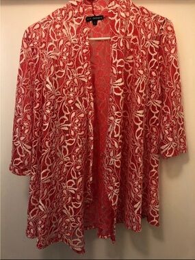 a.n. designs Red Lace Overlay Cardigan size S never worn